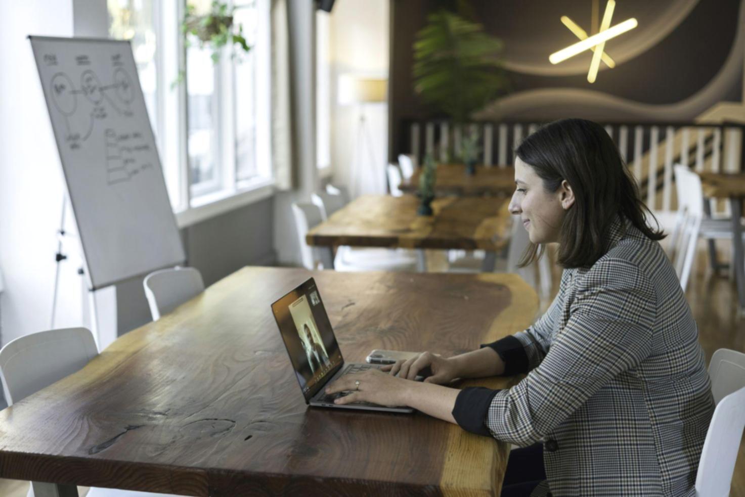 Modern office environment with collaborative workspace